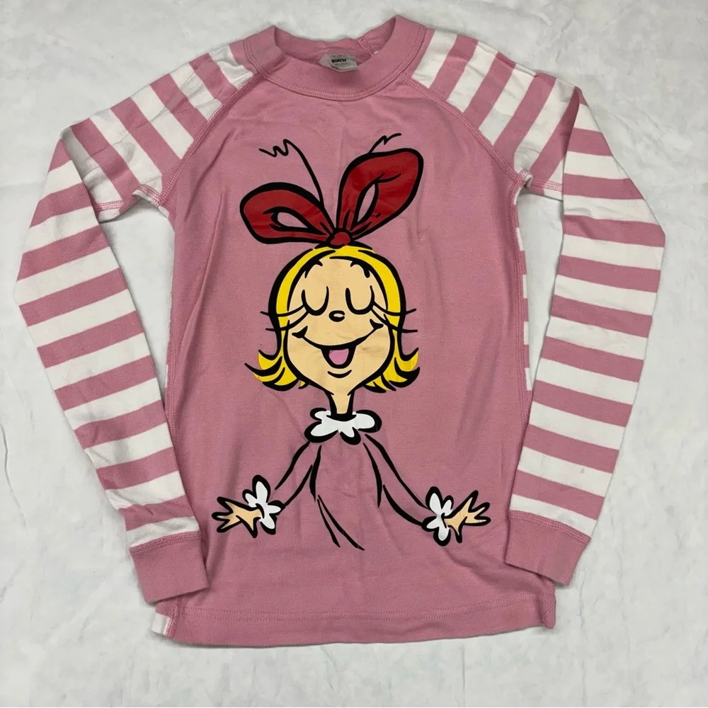 Hanna Andersson The Grinch‎ Cindy Lou Who Organic Long Johns Pajamas Size 10